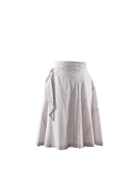 Jupe fluide évasée - Blanc & Rose