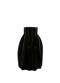 High leather skirt - Black intense