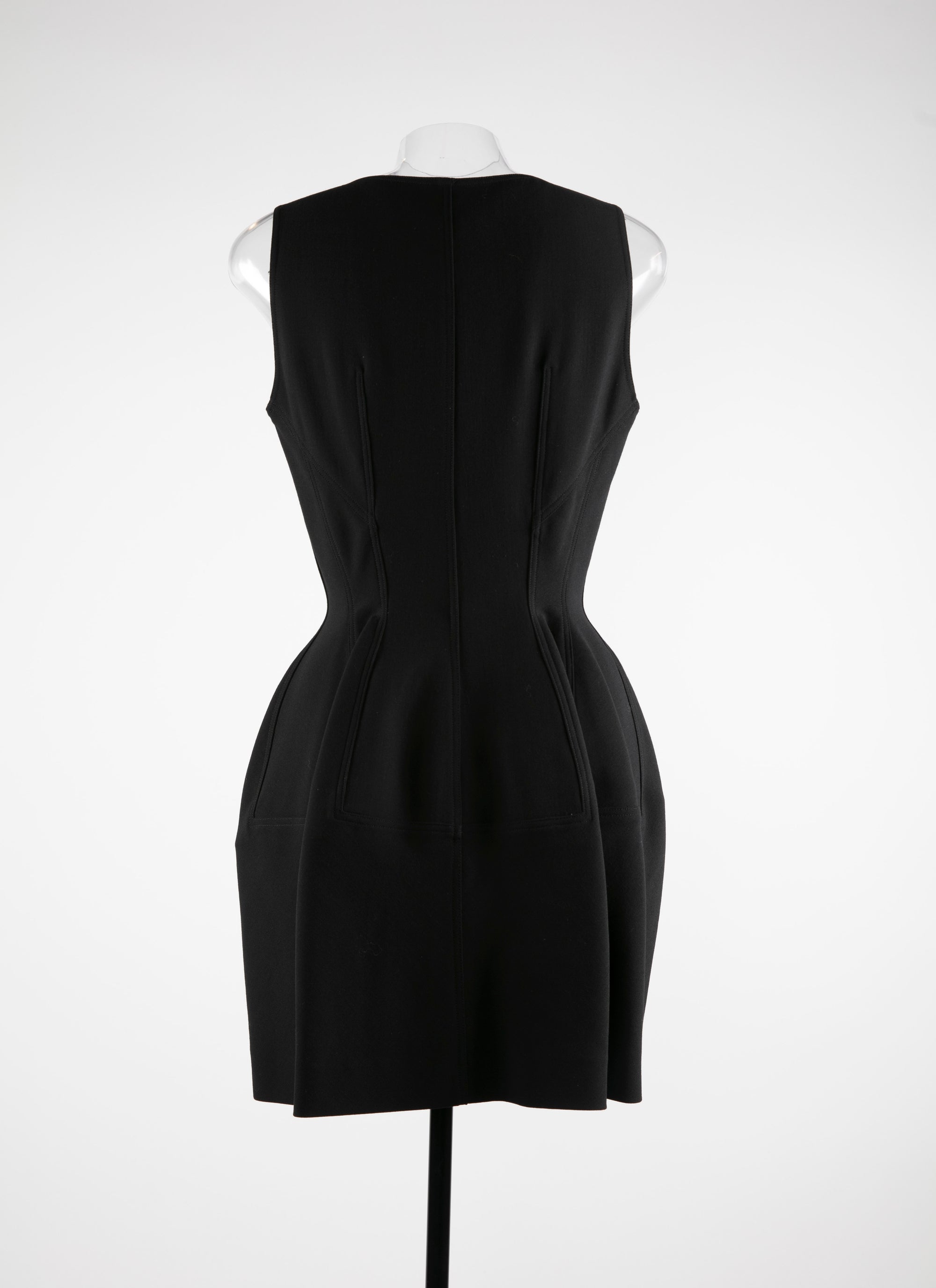 Robe zip devant en laine - Noir