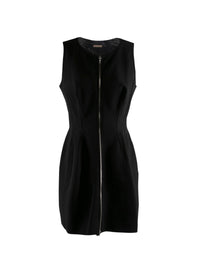Robe zip devant en laine - Noir
