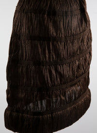 Robe bustier midi froncée - Chocolat