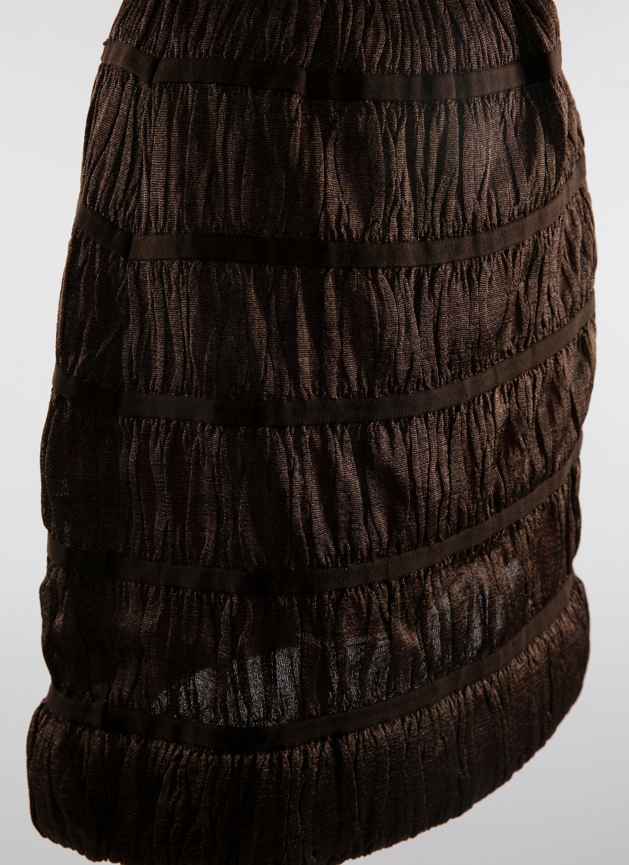 Robe bustier midi froncée - Chocolat