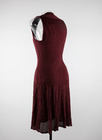 Robe sans manches texturée - Bordeaux