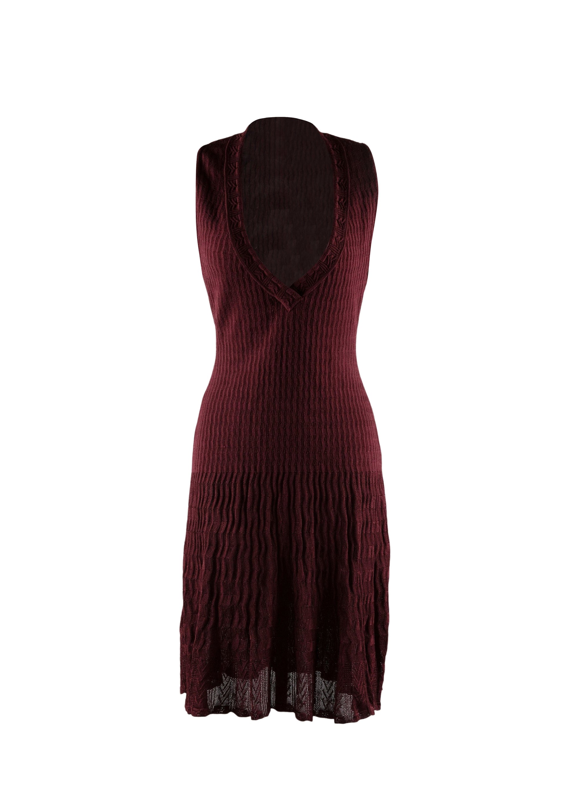 Robe sans manches texturée - Bordeaux