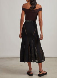 Long lace skirt - Black intense