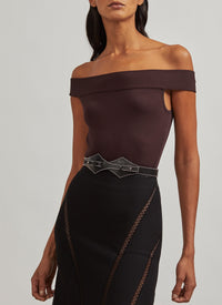 Long lace skirt - Black intense