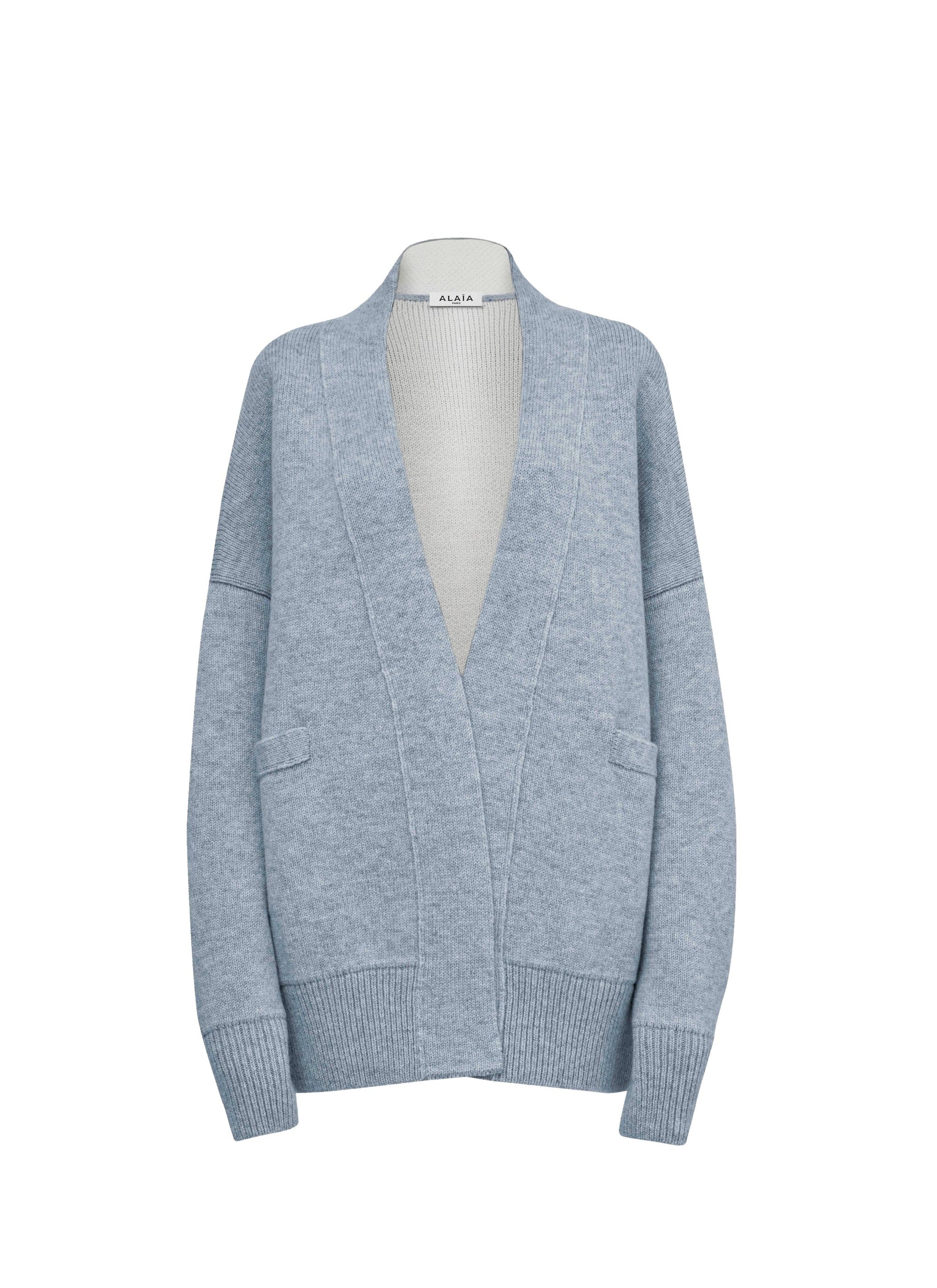 Cardigan oversize en laine - Marine