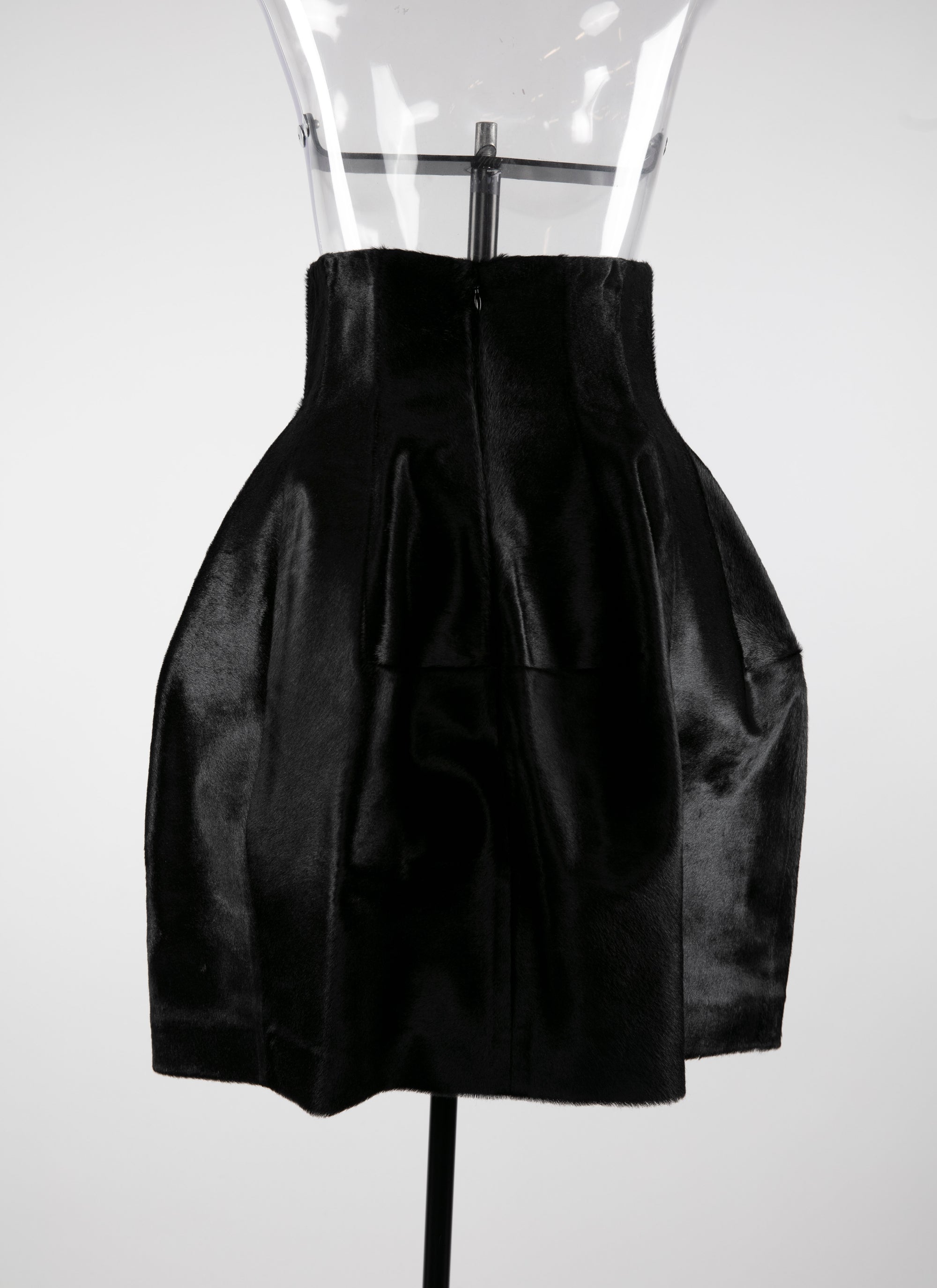 Jupe taille haute en cuir - Noir