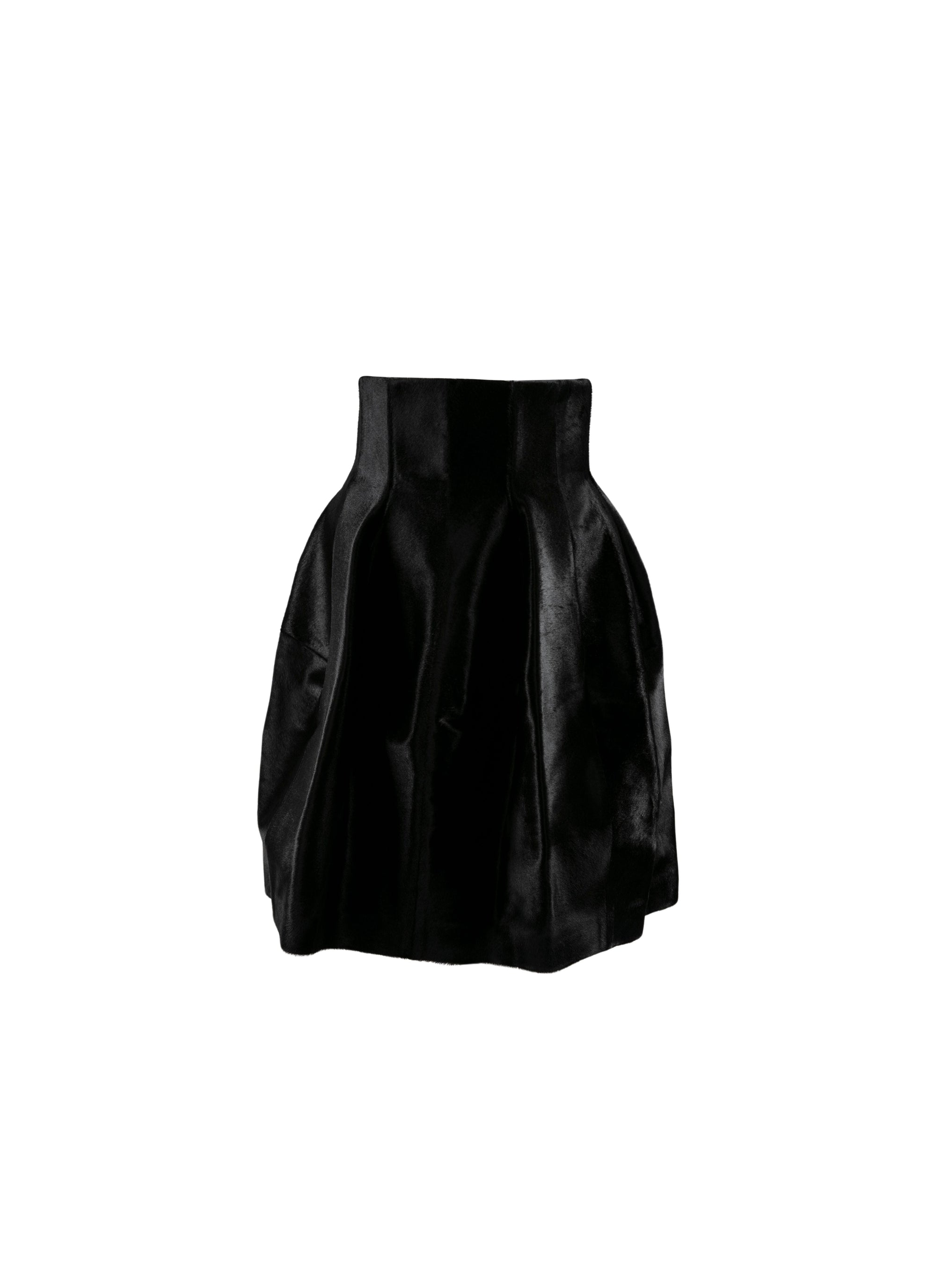 Jupe taille haute en cuir - Noir