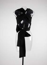 Chemise à fermeture nouée - Noir