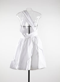 Asymmetric dress with cinched waist - Intense White