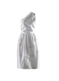 Asymmetric dress - Intense White