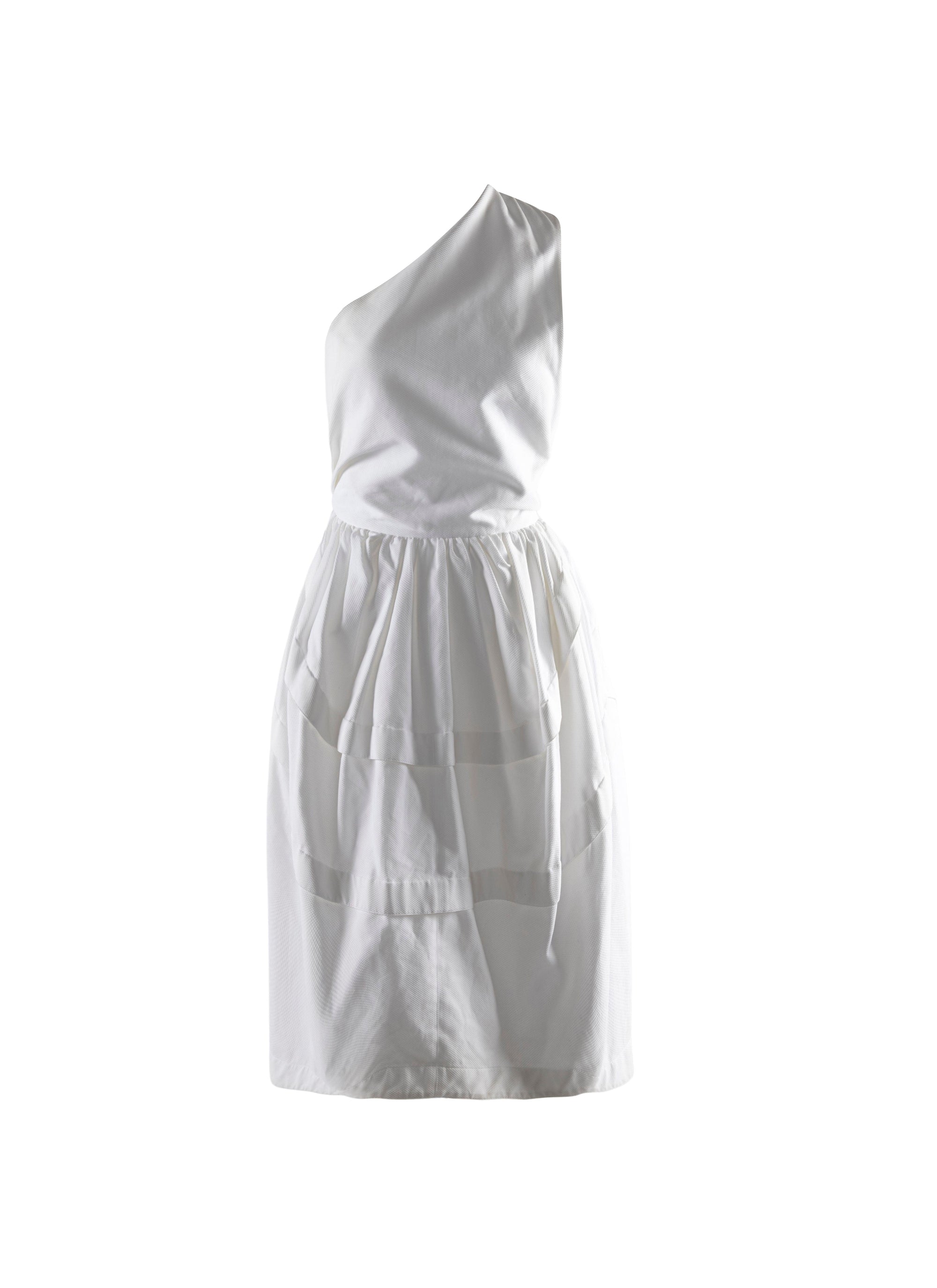 Asymmetric dress - Intense White