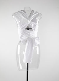 Chemise à fermeture nouée - Blanc Optique