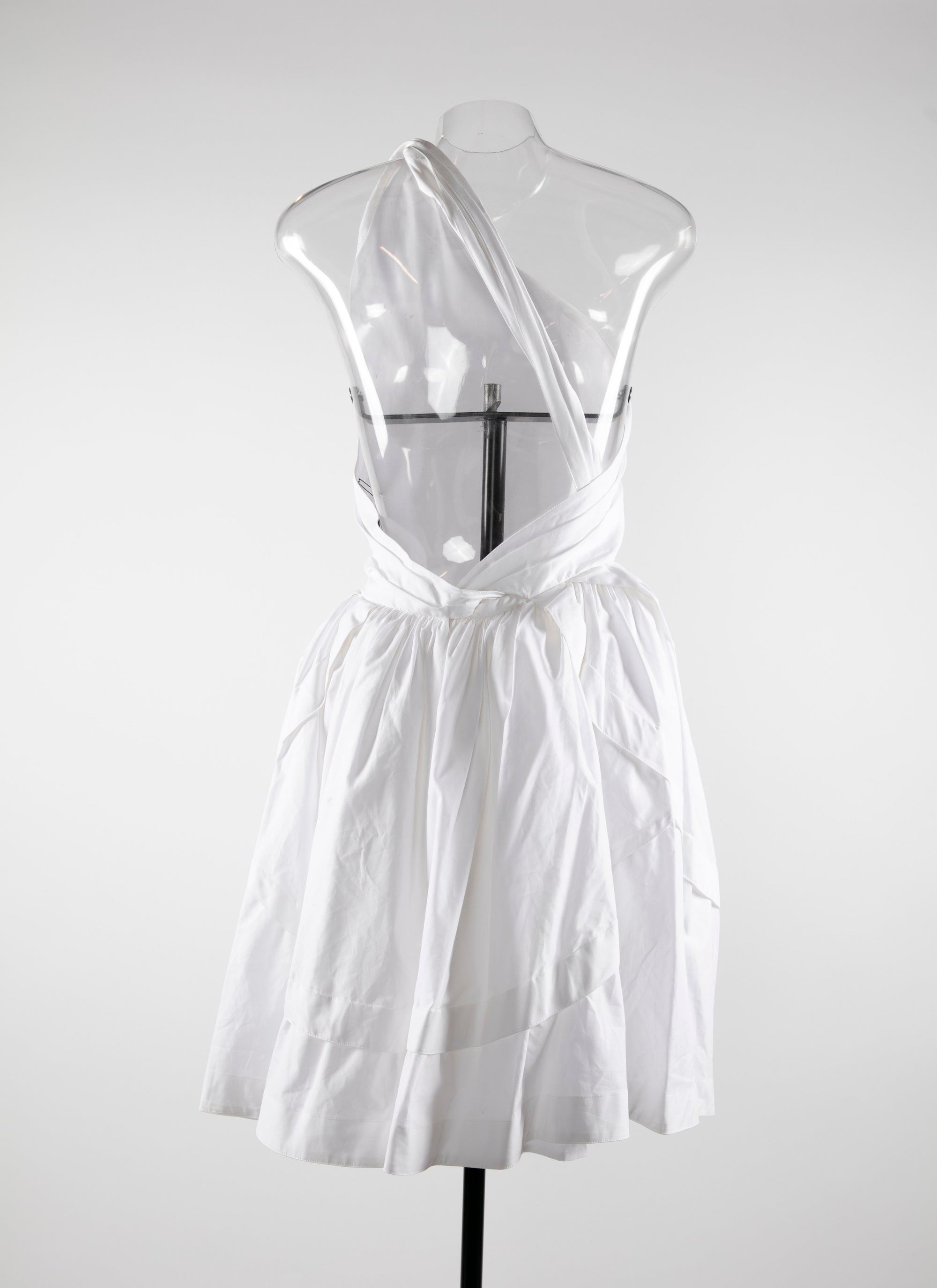 Robe asymétrique cintrée à la taille - Blanc optique