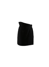 Jupe drapée en laine - Noir intense
