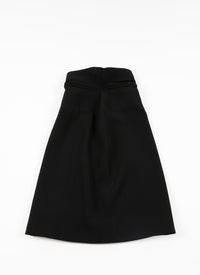 Wool draped skirt - Black intense