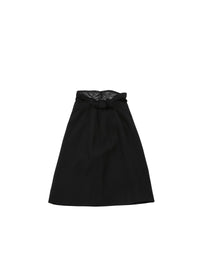 Wool draped skirt - Black intense