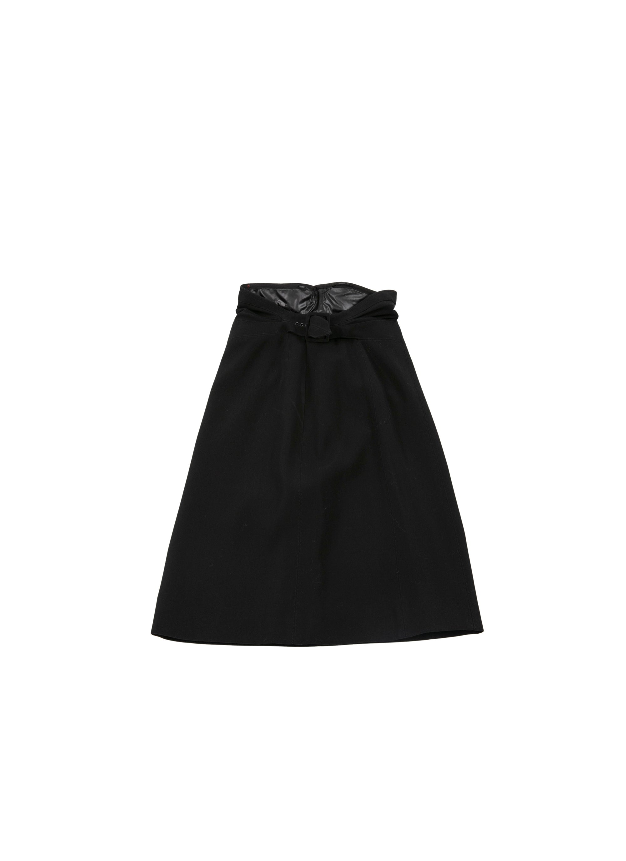 Wool draped skirt - Black intense