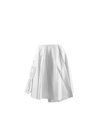 Jupe plissée dos en soie - Blanc Optique