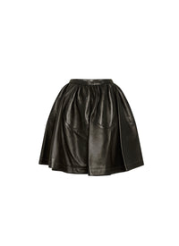 Jupe pétale plongée en cuir - Noir