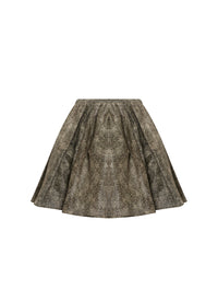 Petal skirt in leather - White & Black