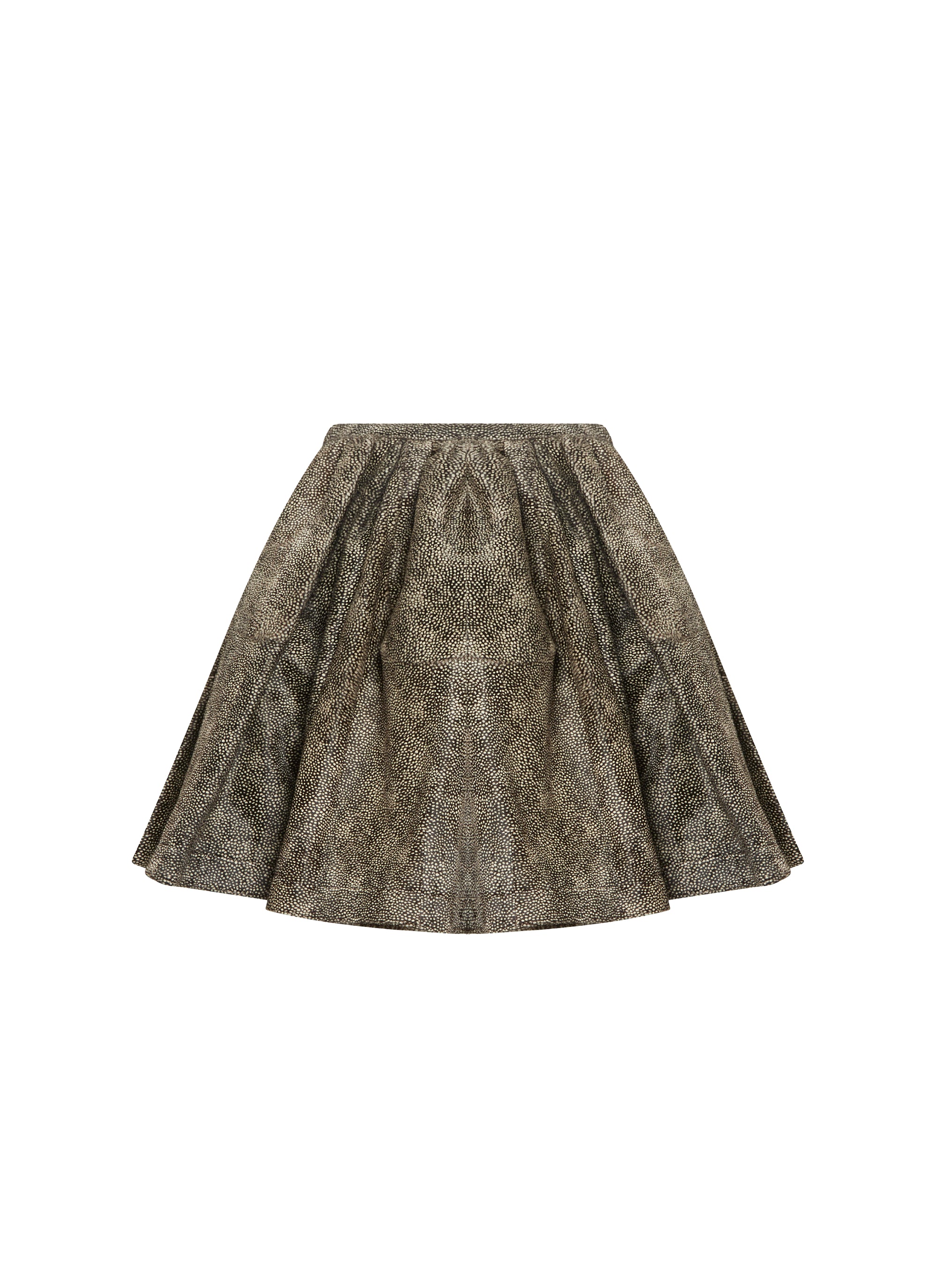 Petal skirt in leather - White & Black