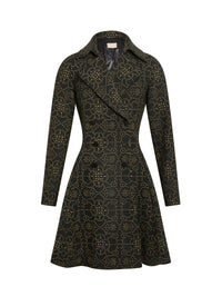 Coat with arabesque embroidery in wool and cashmere - Sapin & Or