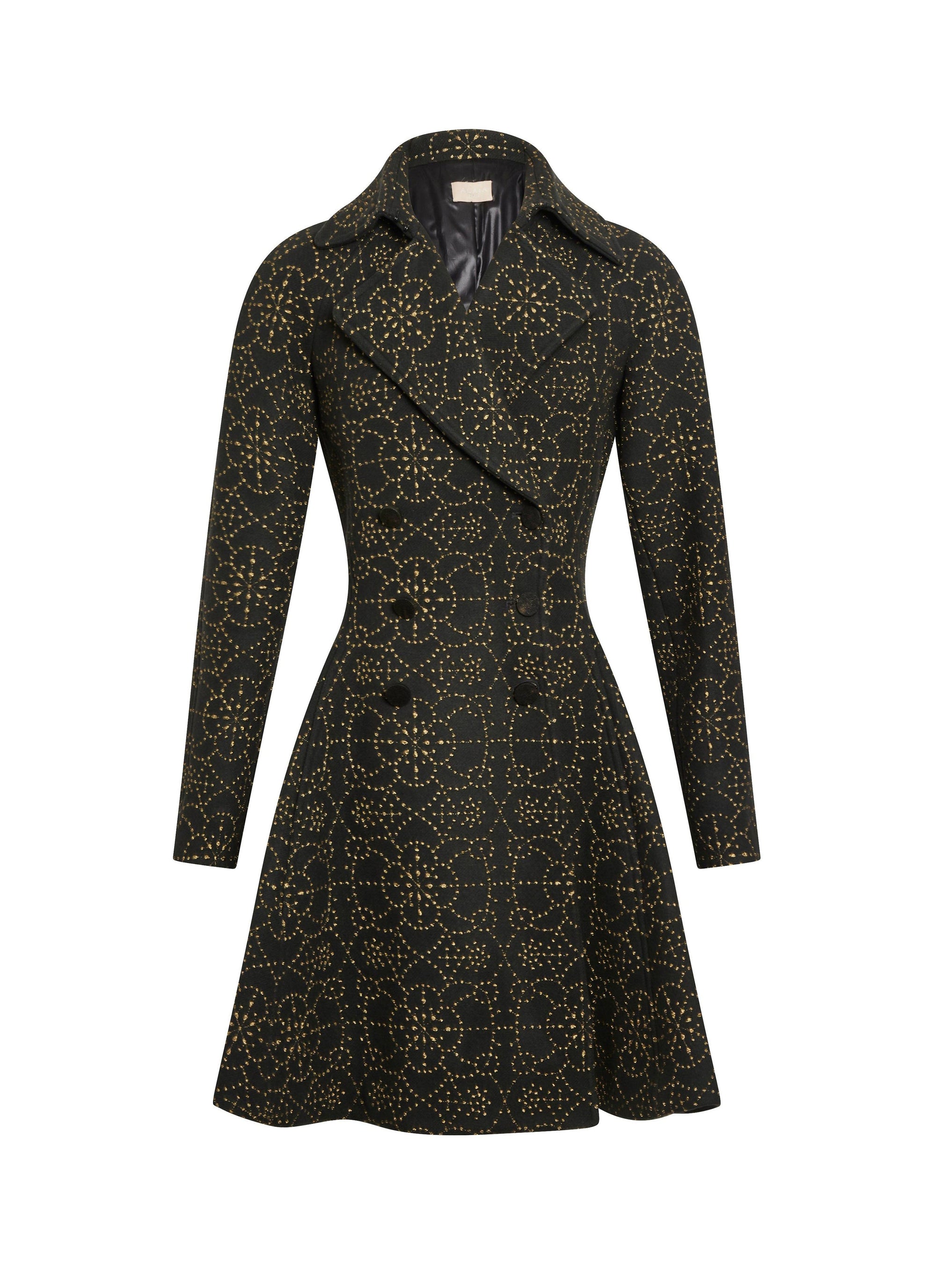 Coat with arabesque embroidery in wool and cashmere - Sapin & Or