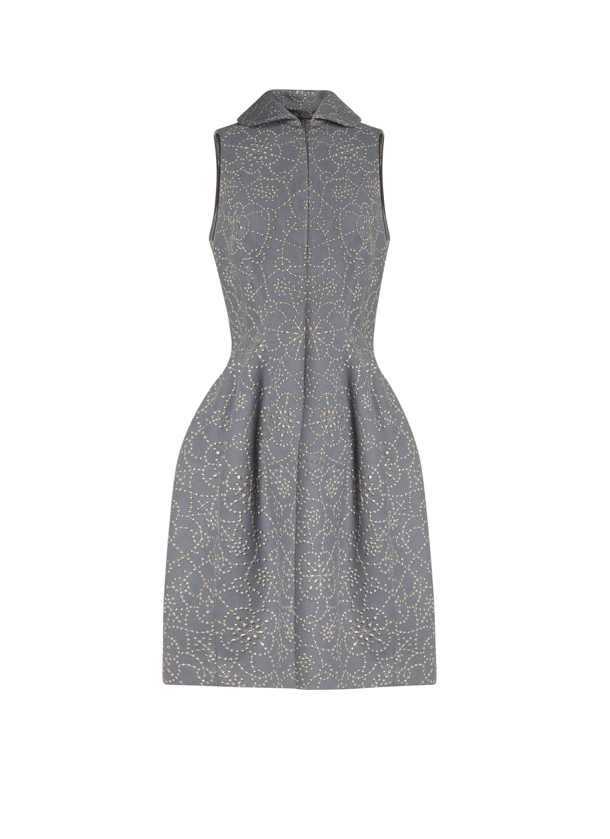Wool and cashmere arabesque embroidered dress - Iron & Gold
