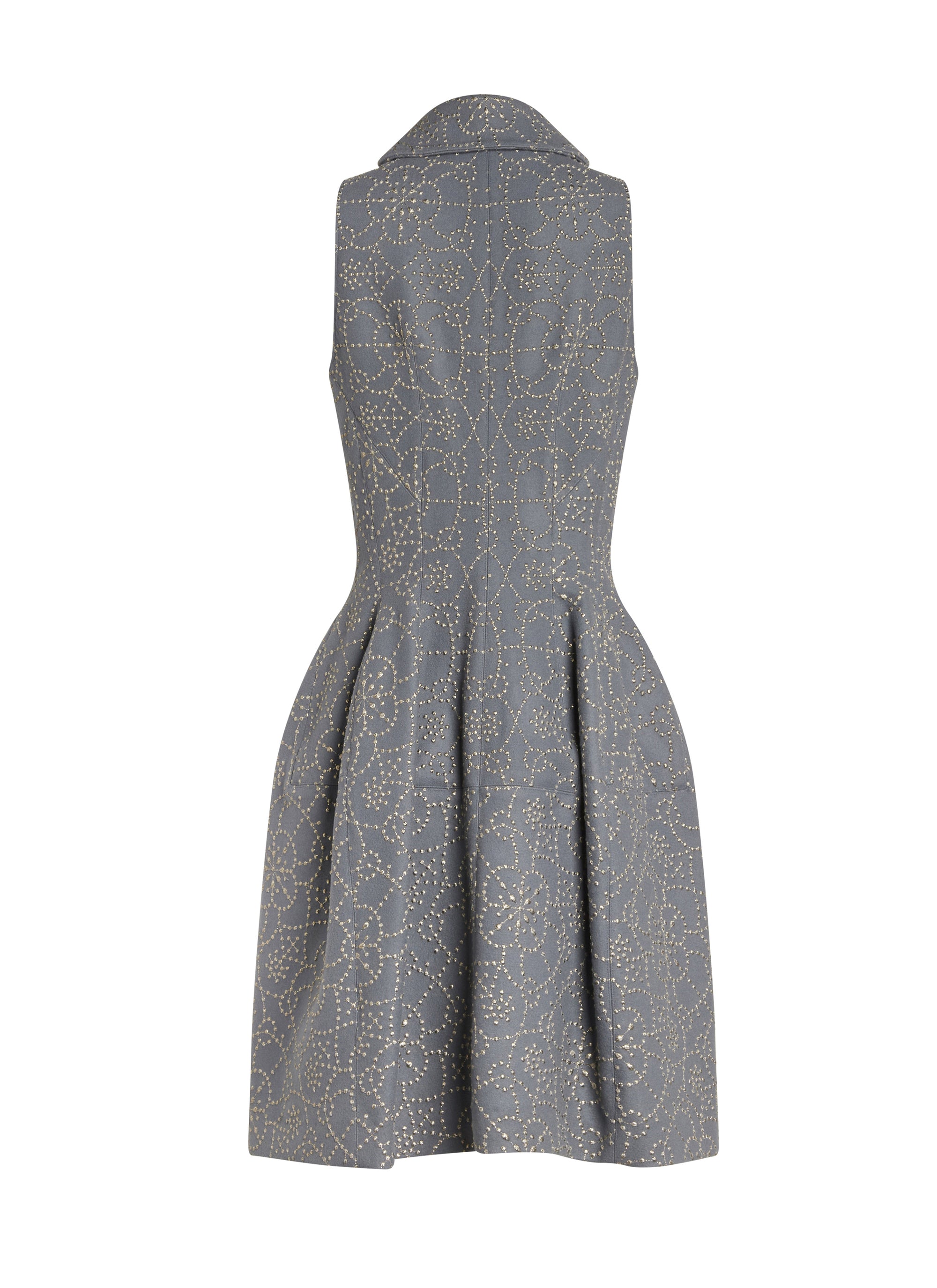 Wool and cashmere arabesque embroidered dress - Iron & Gold