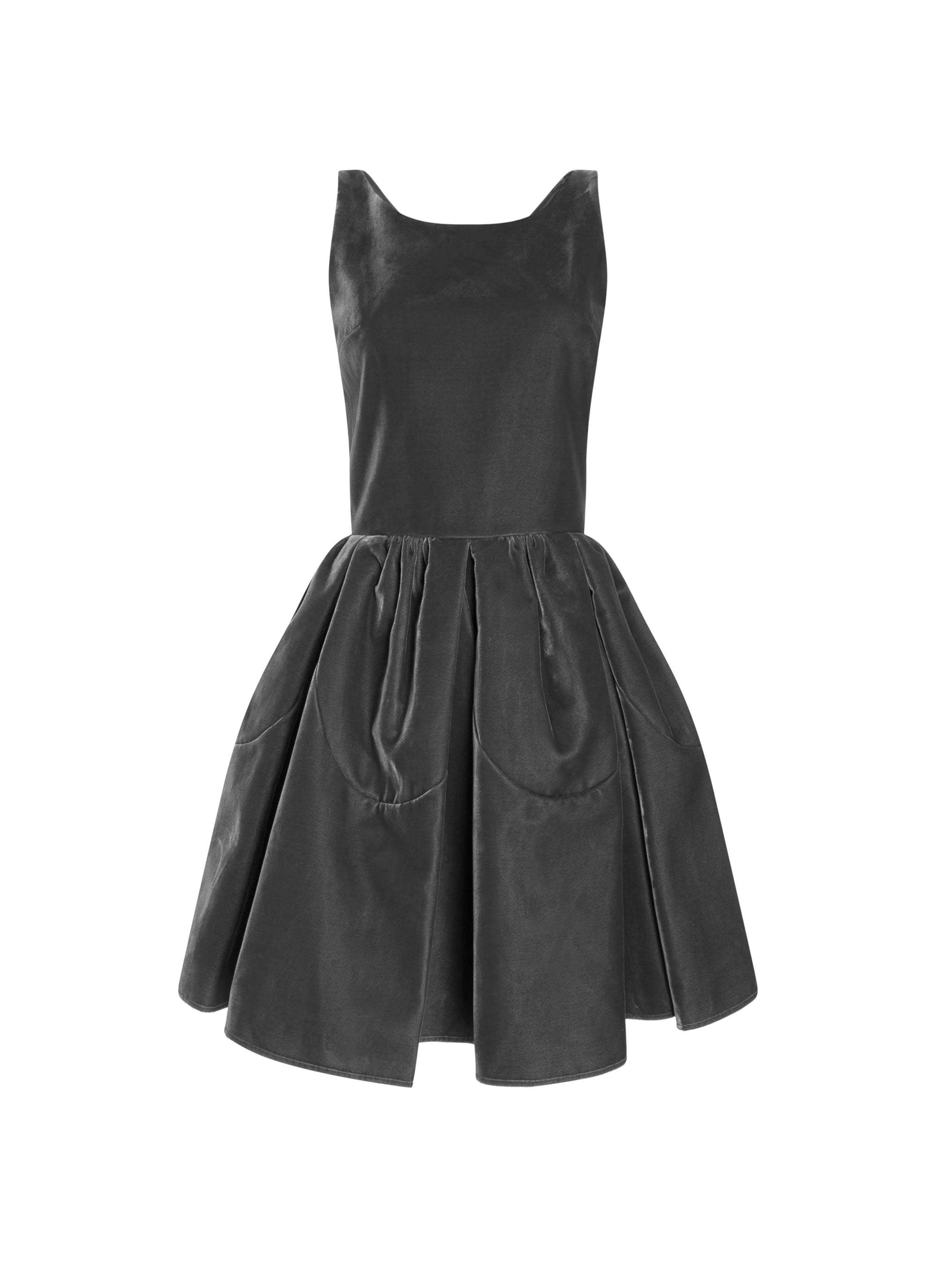 Velvet petal dress - Black intense