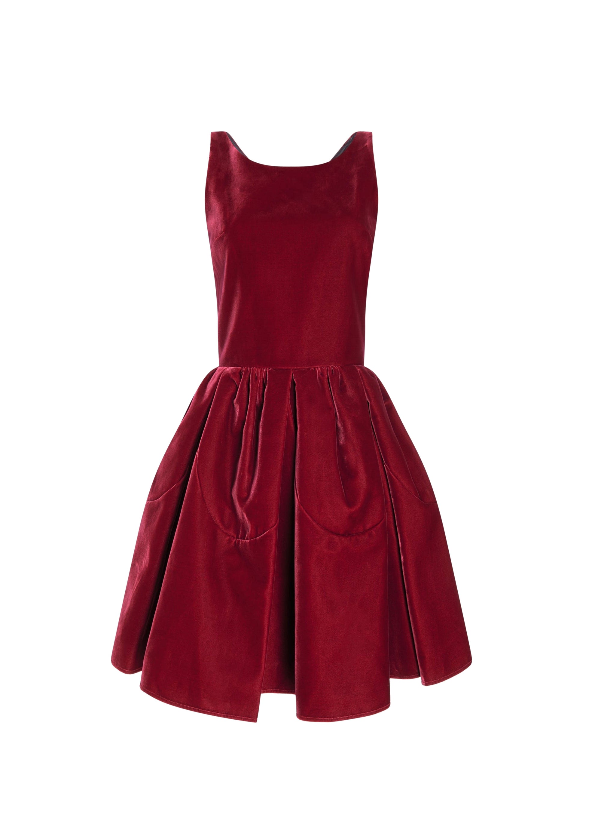 Velvet petal dress - Ruby