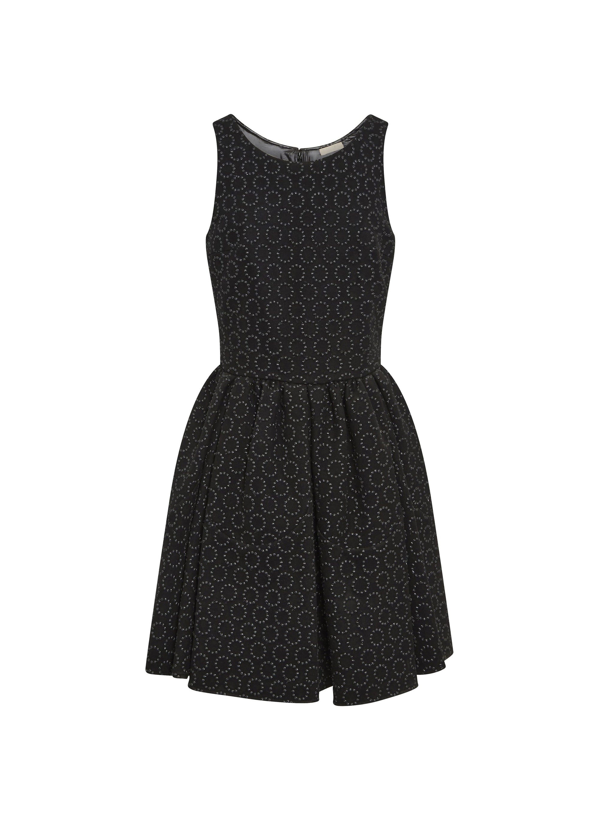 Robe pétale en laine et cachemire - Noir Brillant