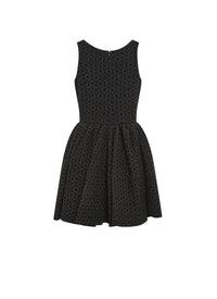 Robe pétale en laine et cachemire - Noir Brillant
