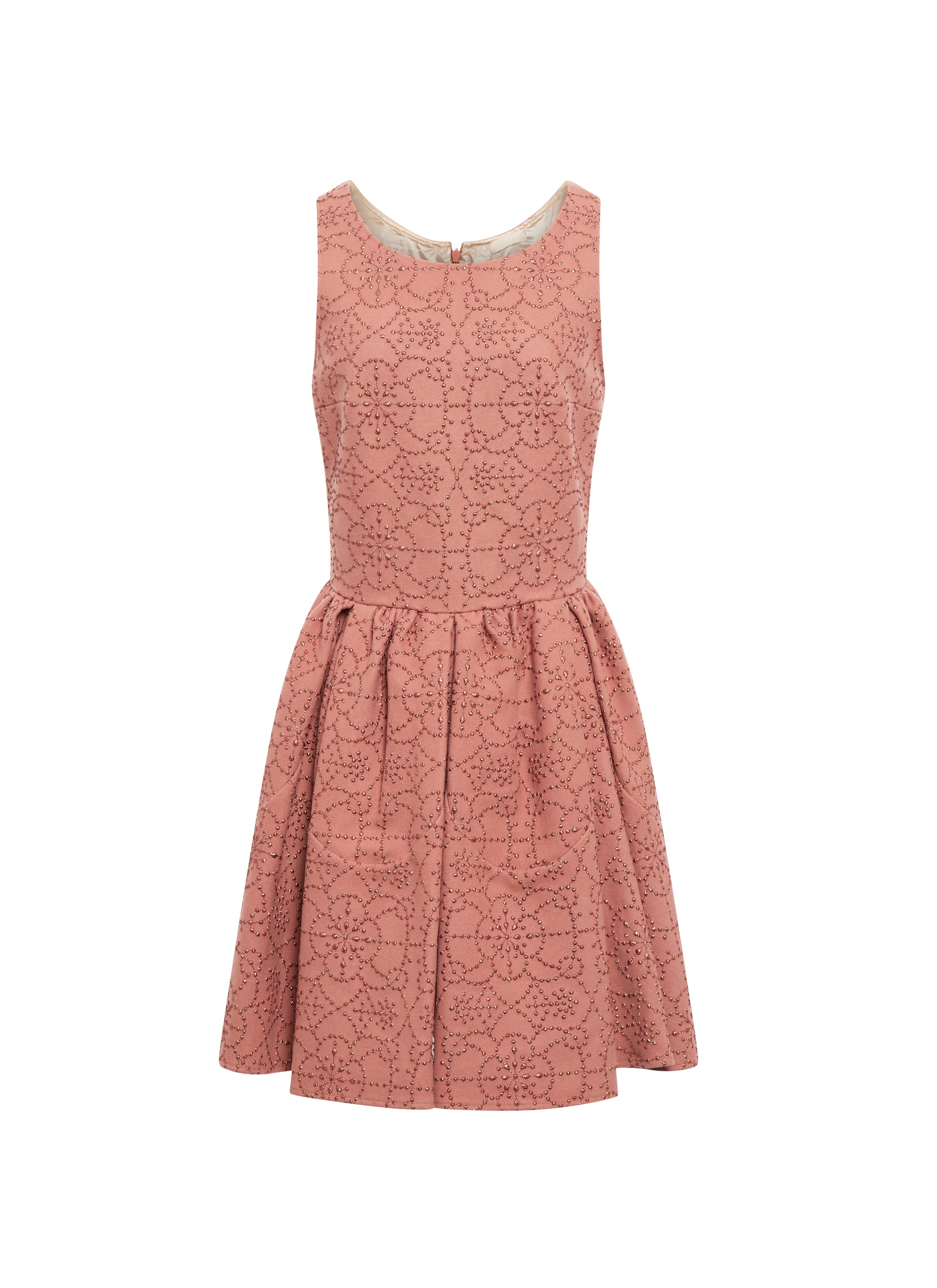 Robe pétale cloutée sans manches en laine et cachemire - Poudre & Or