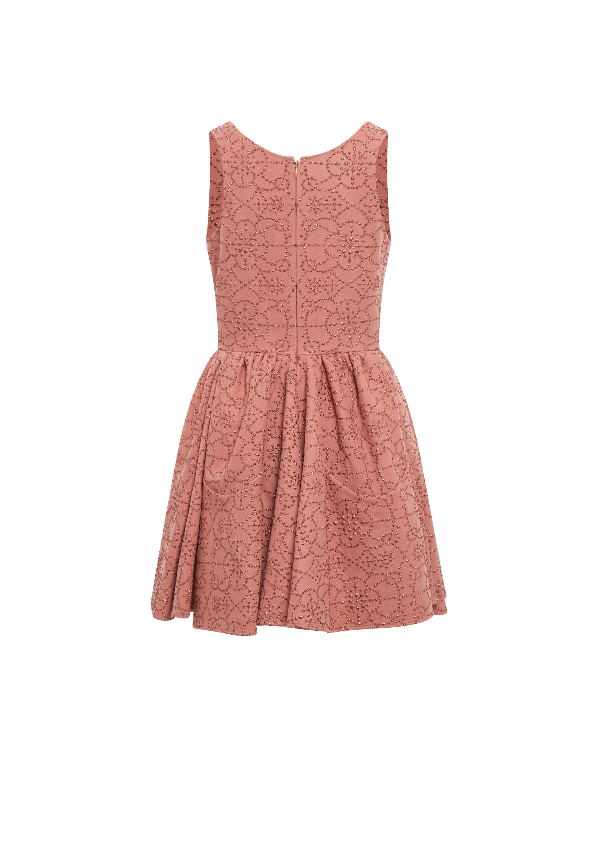 Robe pétale cloutée sans manches en laine et cachemire - Poudre & Or