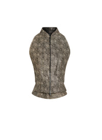 Gilet moucheté en cuir - Blanc & Noir