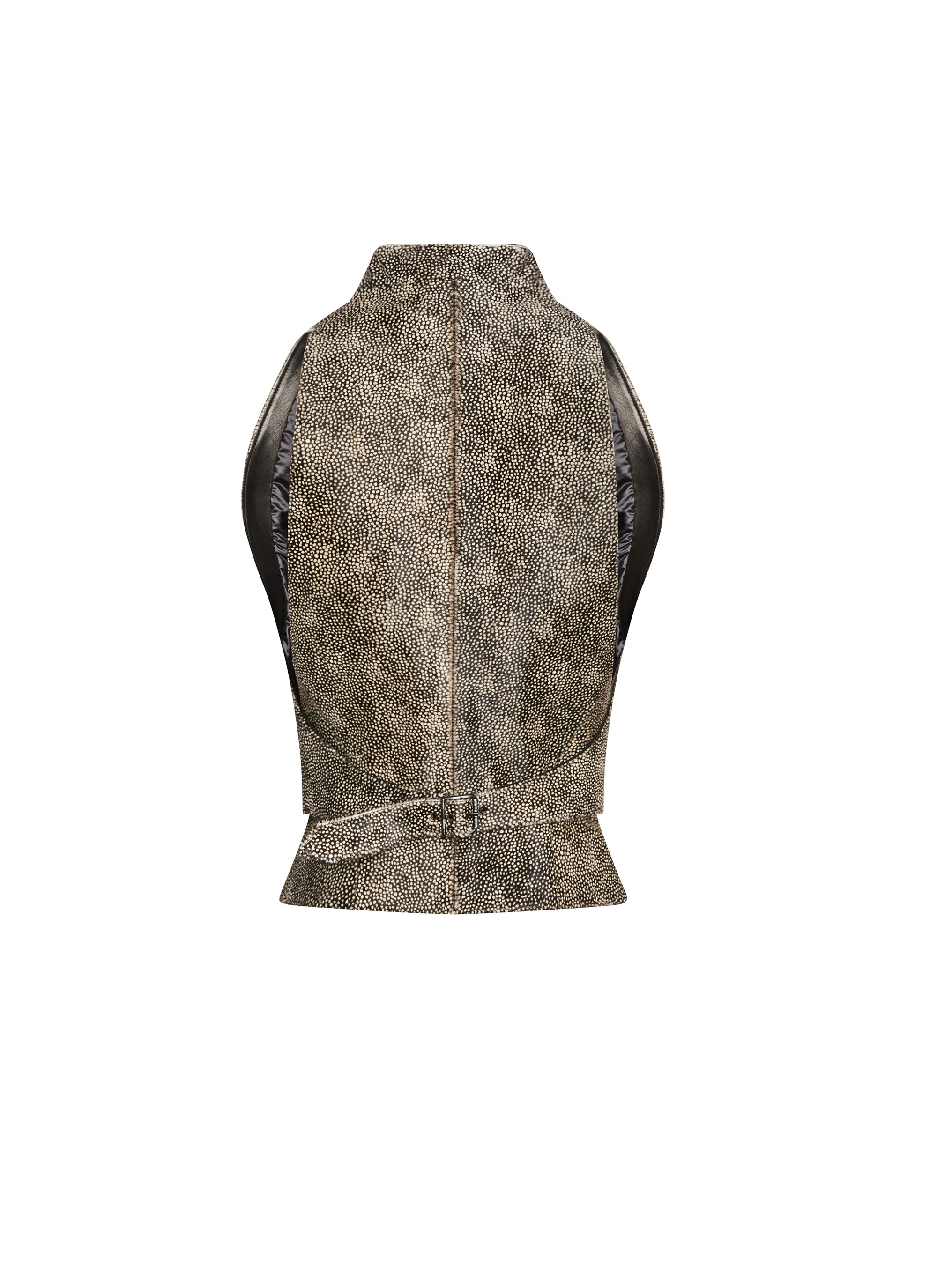 Gilet moucheté en cuir - Blanc & Noir