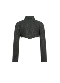 Veste courte en cuir - Sable & Blanc