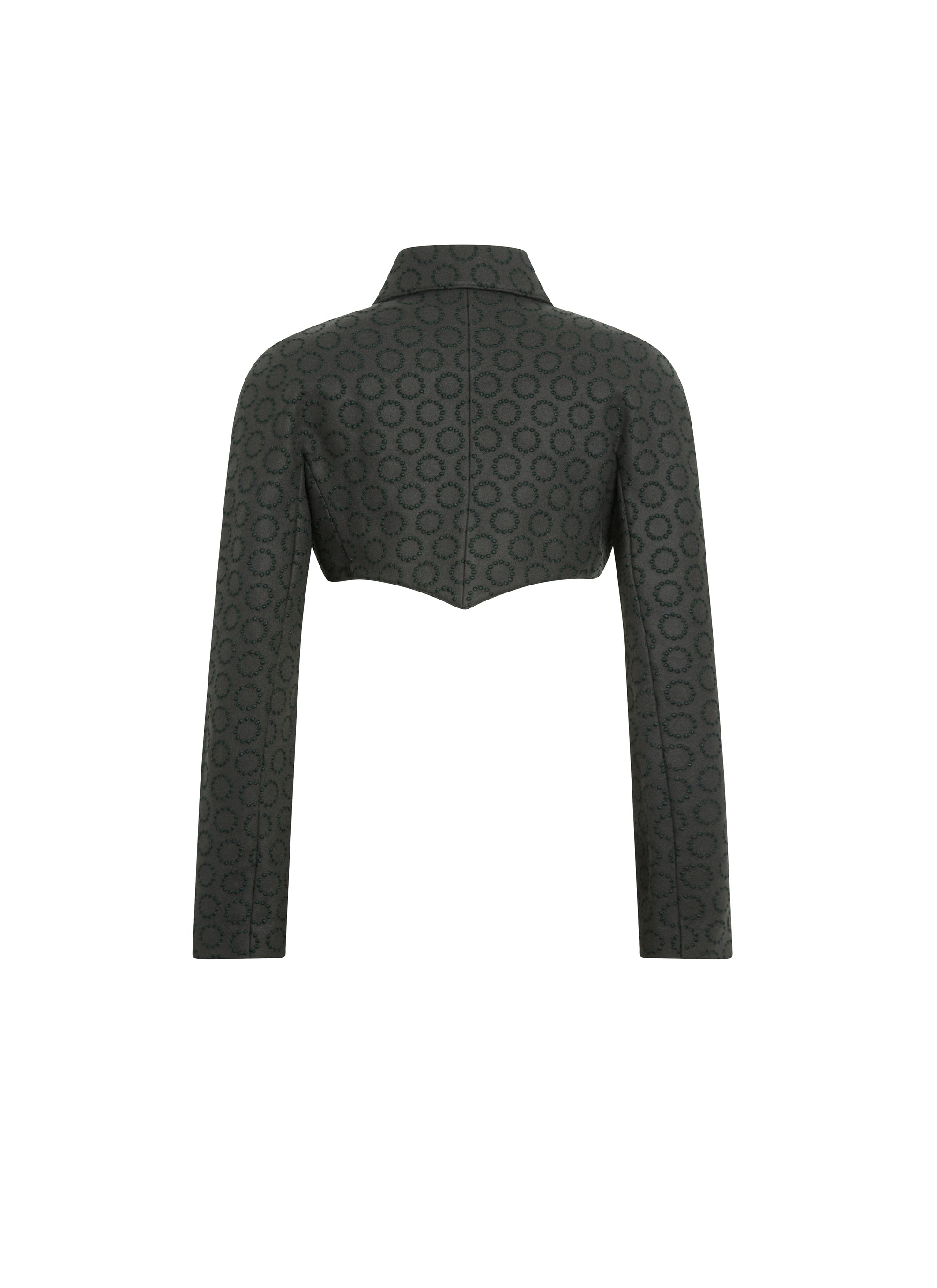 Veste courte en cuir - Sable & Blanc