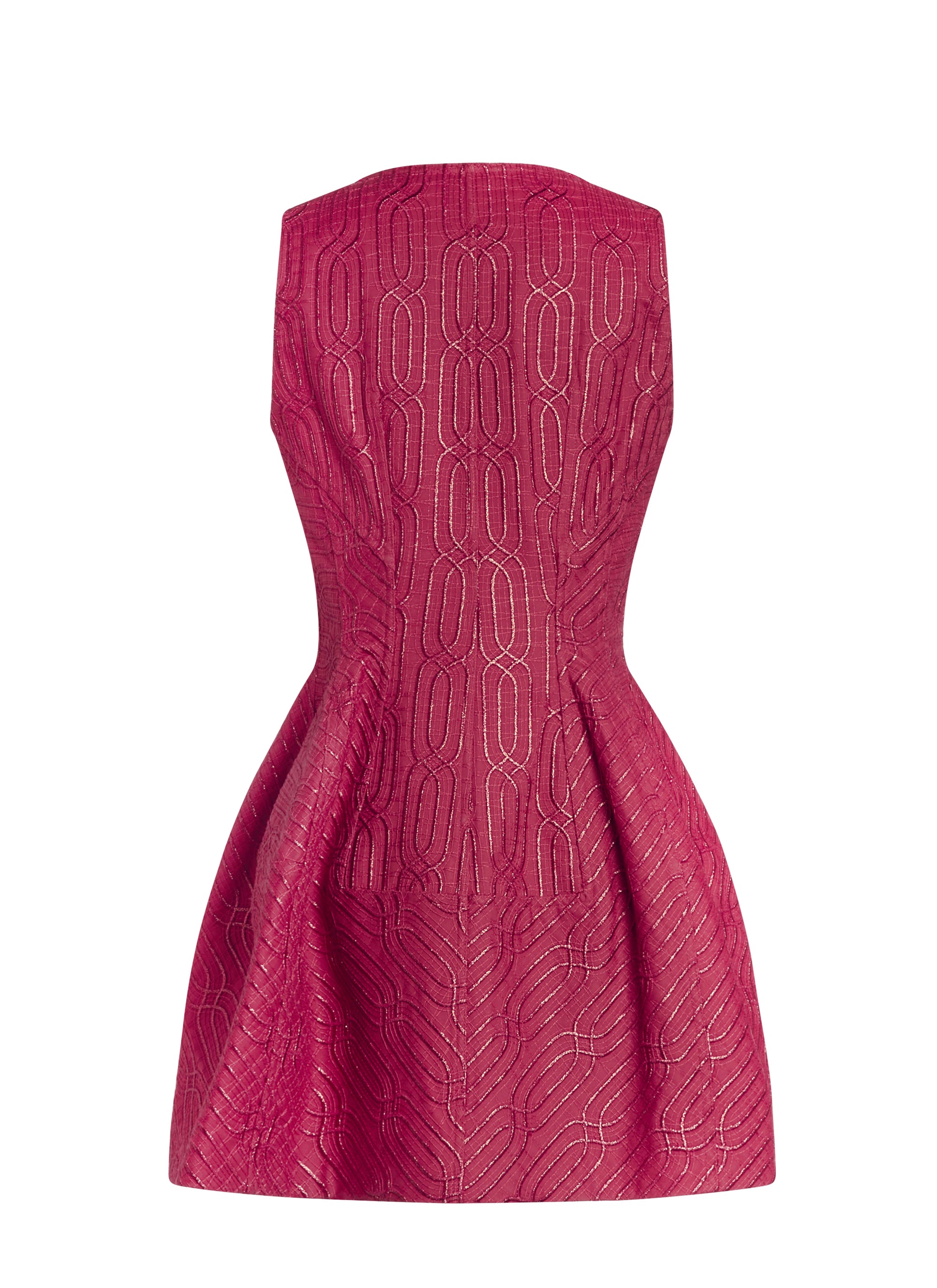 Embroidered short zip dress - Scarlet