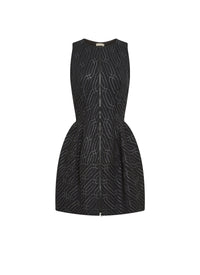 Robe courte brodée à zip - Rouge & Blanc