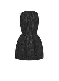 Robe courte brodée à zip - Rouge & Blanc