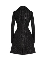 Manteau cintré à fil métallique - Noir