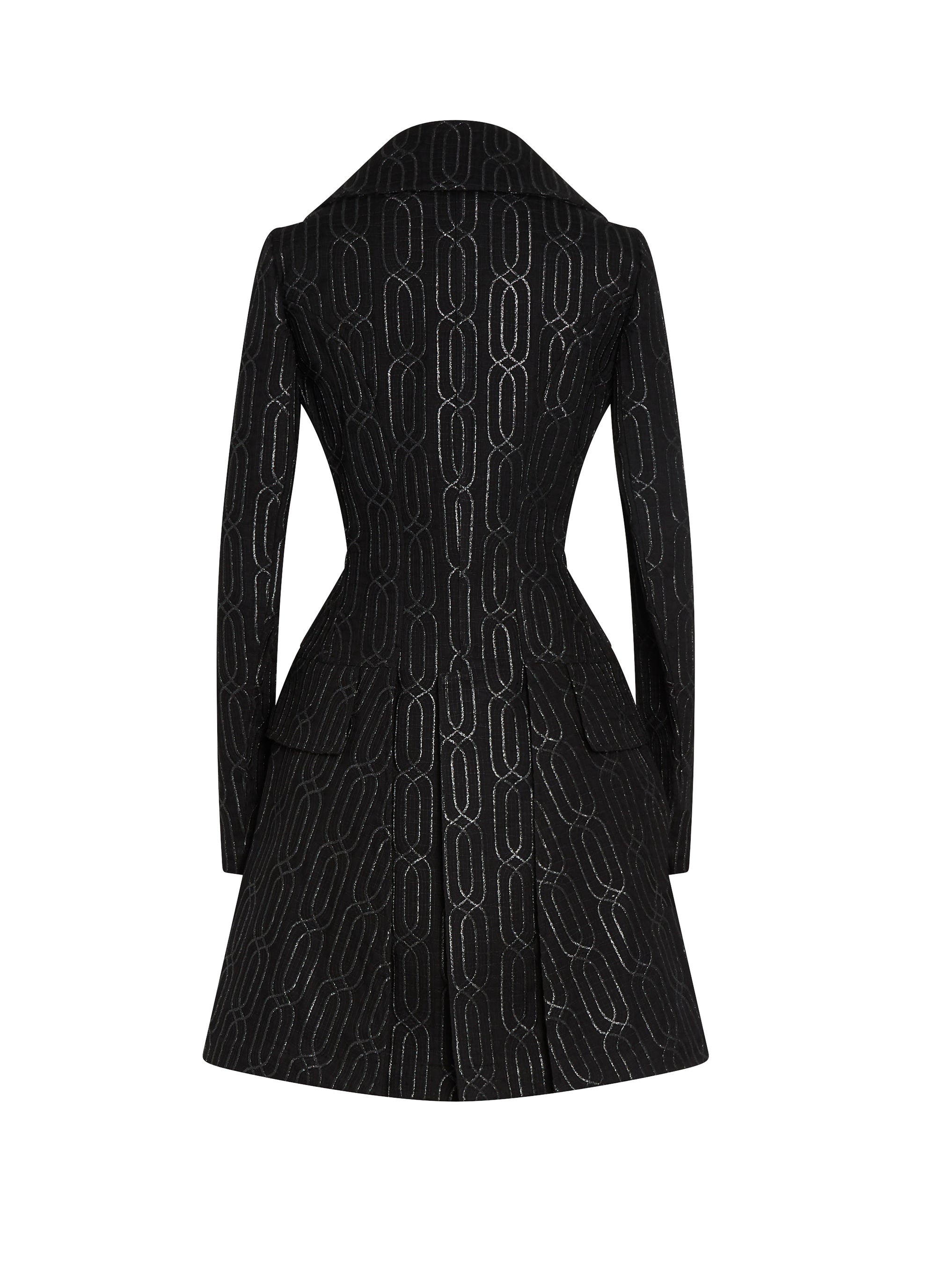 Manteau cintré à fil métallique - Noir