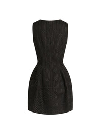 Robe courte brodée à zip - Noir