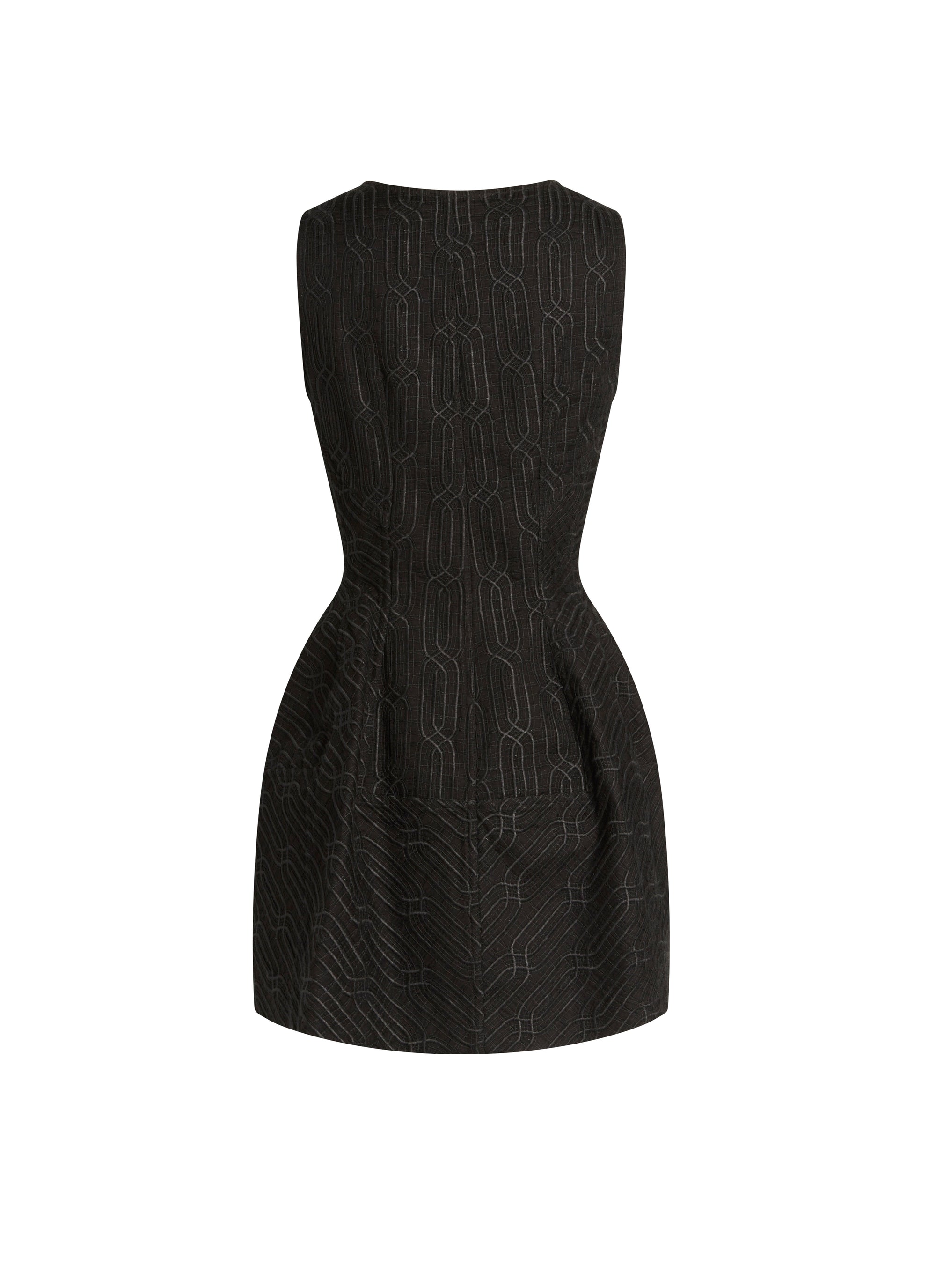 Robe courte brodée à zip - Noir