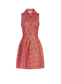 Robe brodée à col sans manches - Sorbet