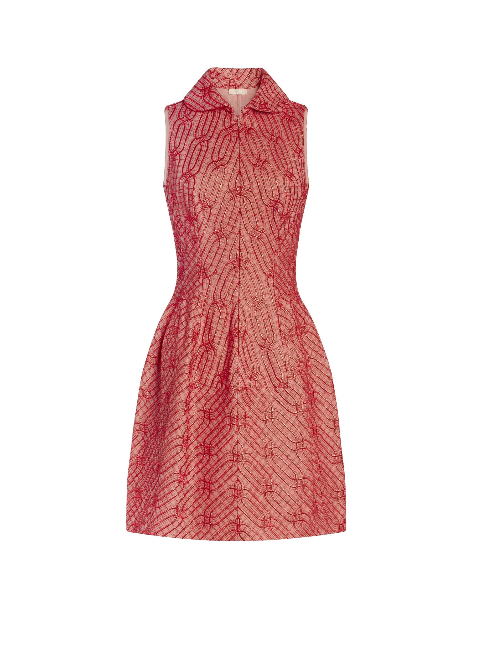 Robe brodée à col sans manches - Sorbet